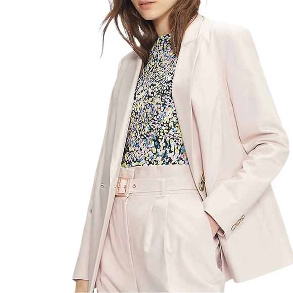 TED BAKER Normma abstract print stretch woven 3/4 sleeve Top - Picture 2 of 11